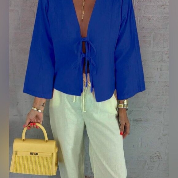 New flared sleeves blouse t-shirt - Picture 3 of 7